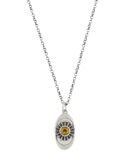 Serge DeNimes Sterling Silver Helios Citrine Necklace, Mixed Metal