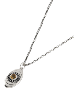 Serge DeNimes Sterling Silver Helios Citrine Necklace - view 2, Mixed Metal