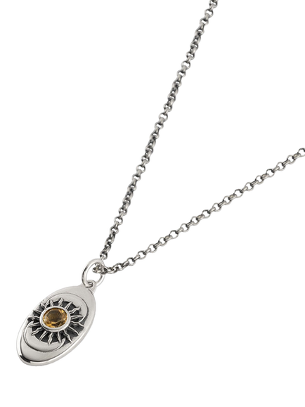 Serge DeNimes Sterling Silver Helios Citrine Necklace - view 2, Mixed Metal