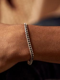 Serge DeNimes Sterling Silver 5mm Curb Bracelet - view 2, Silver