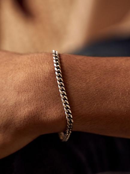 Serge DeNimes Sterling Silver 5mm Curb Bracelet - view 2, Silver