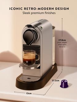 Nespresso CitiZ by Krups XN741B40 Automatic Pod Coffee Machine, Silver - view 2, Silver