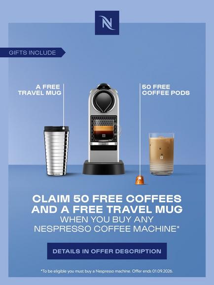Nespresso CitiZ by Krups XN741B40 Automatic Pod Coffee Machine, Silver - view 2, Silver