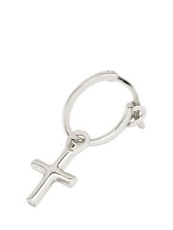 Serge DeNimes Sterling Silver Cross Earring, Silver