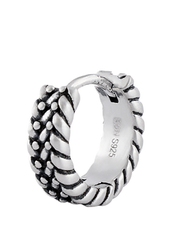 Serge DeNimes Sterling Silver Guard Hoop Earring, Silver