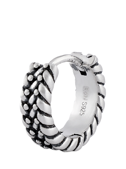 Serge DeNimes Sterling Silver Guard Hoop Earring, Silver