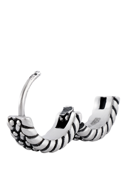 Serge DeNimes Sterling Silver Guard Hoop Earring - view 2, Silver