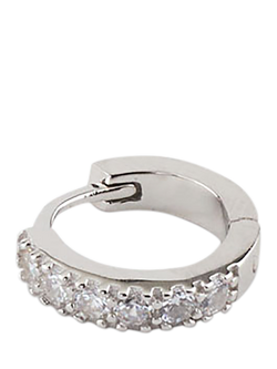 Serge DeNimes Sterling Silver Zirconia Hoop Earring, Silver