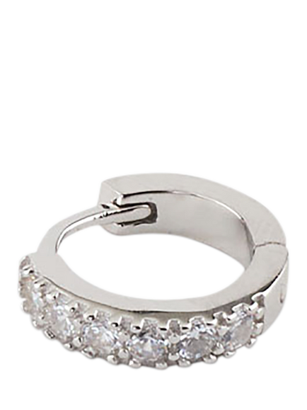 Serge DeNimes Sterling Silver Zirconia Hoop Earring, Silver