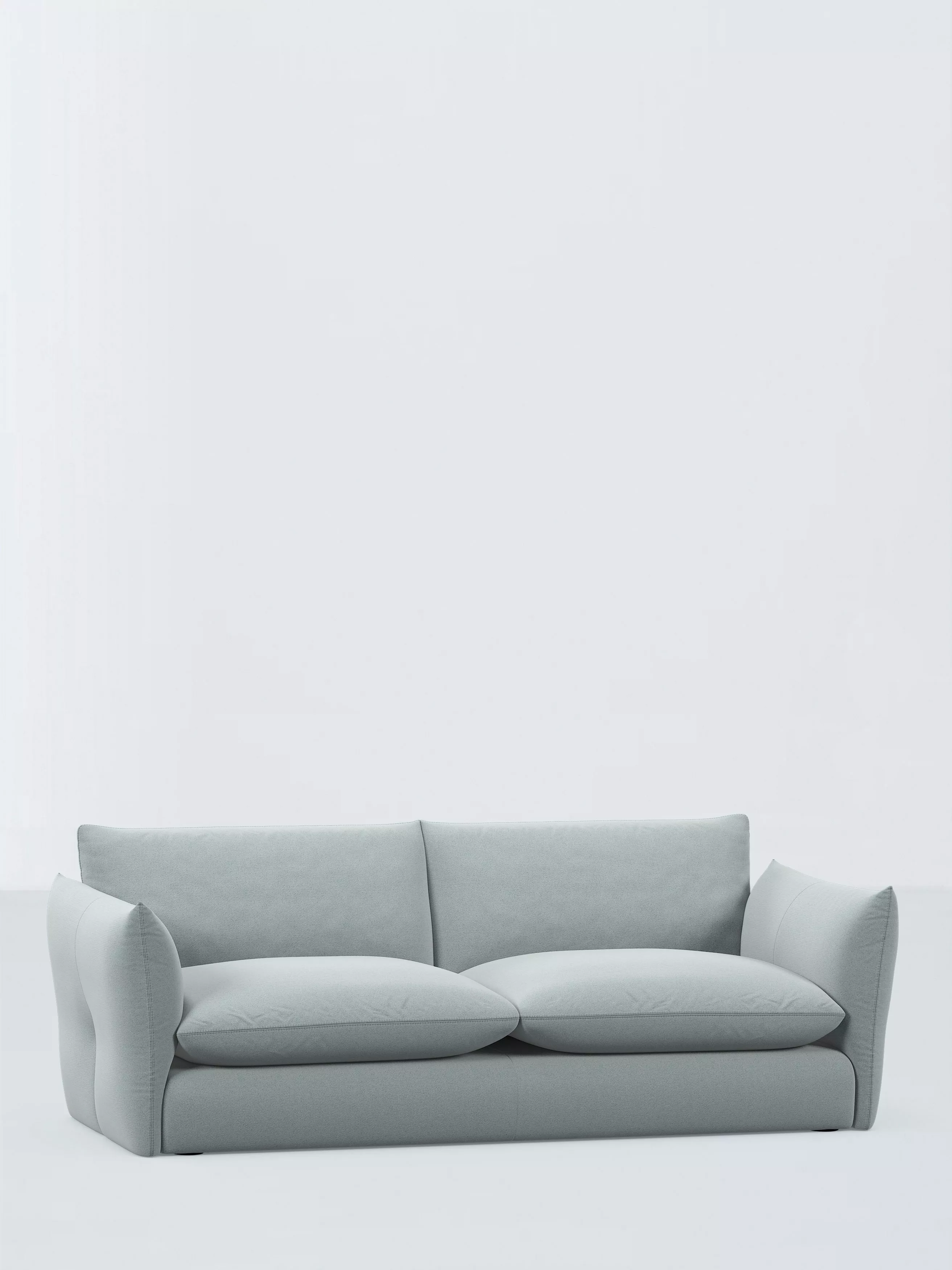 John Lewis Dimple Grand 4 Seater Sofa, Easy Clean Cotton Linen Blend Soft Blue