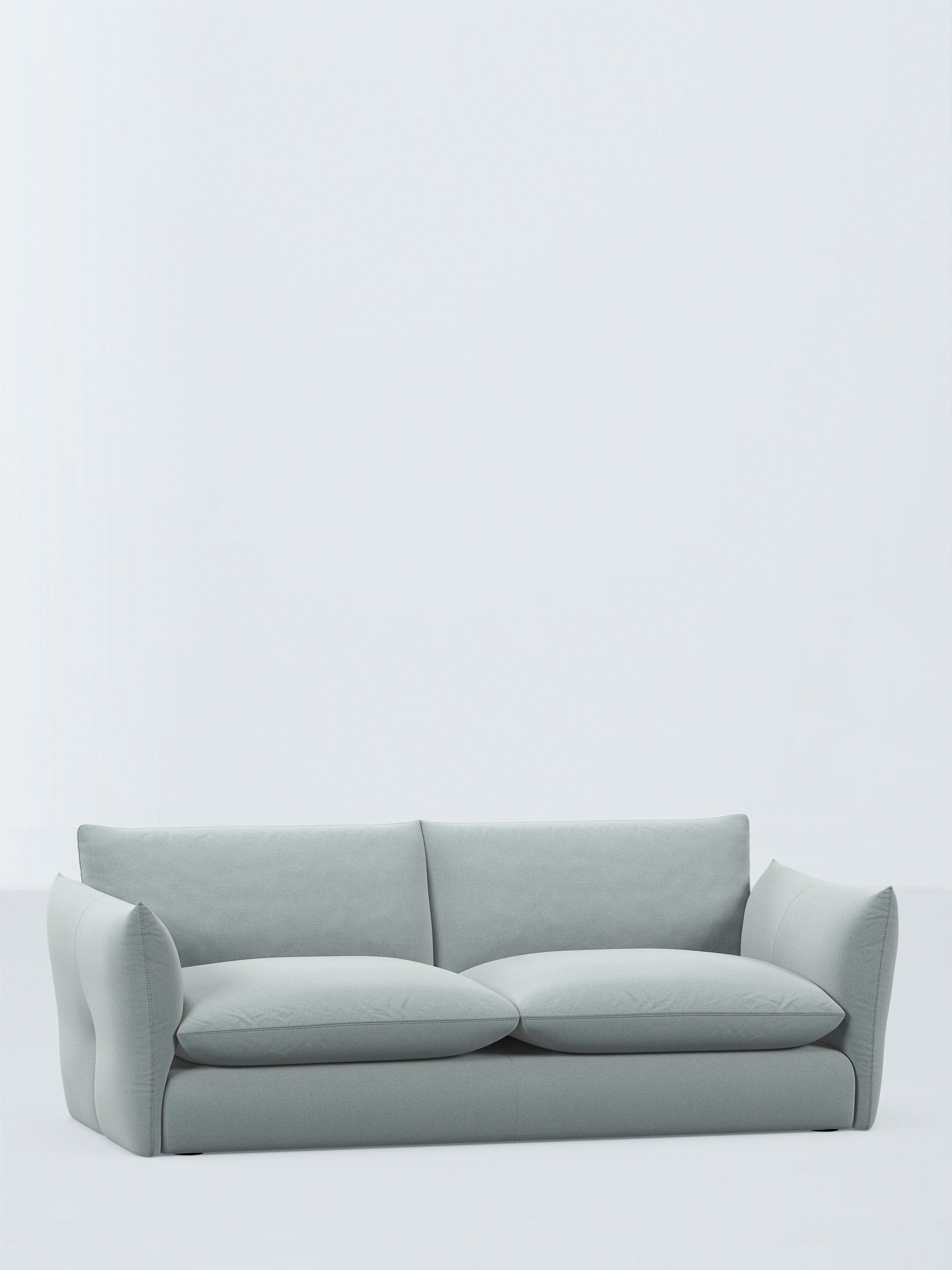 Dimple Range, John Lewis Dimple Grand 4 Seater Sofa, Easy Clean Cotton Linen Blend Soft Blue