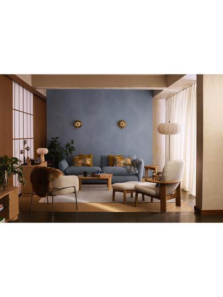John Lewis Dimple Grand 4 Seater Sofa, Easy Clean Cotton Linen Blend Soft Blue - view 2, Easy Clean Cotton Linen Blend Soft Blue