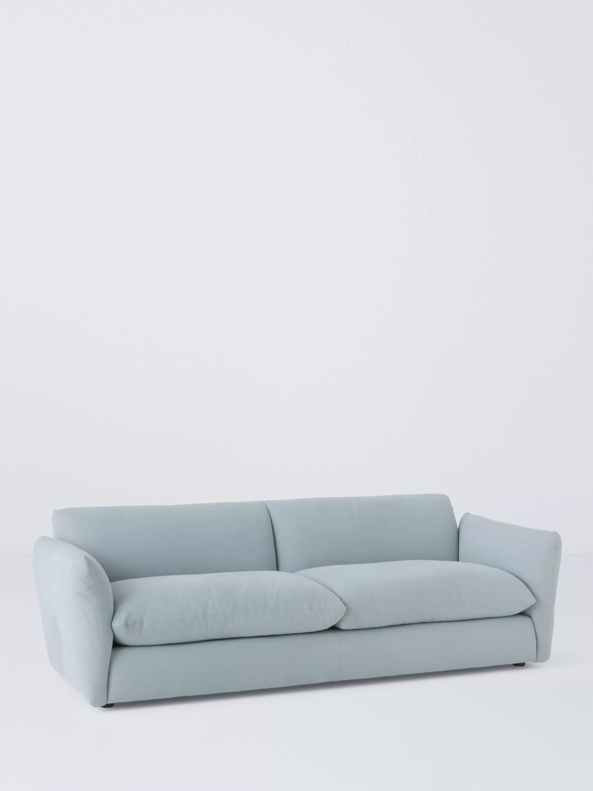 John Lewis Dimple Large 3 Seater Sofa, Easy Clean Cotton Linen Blend Soft Blue