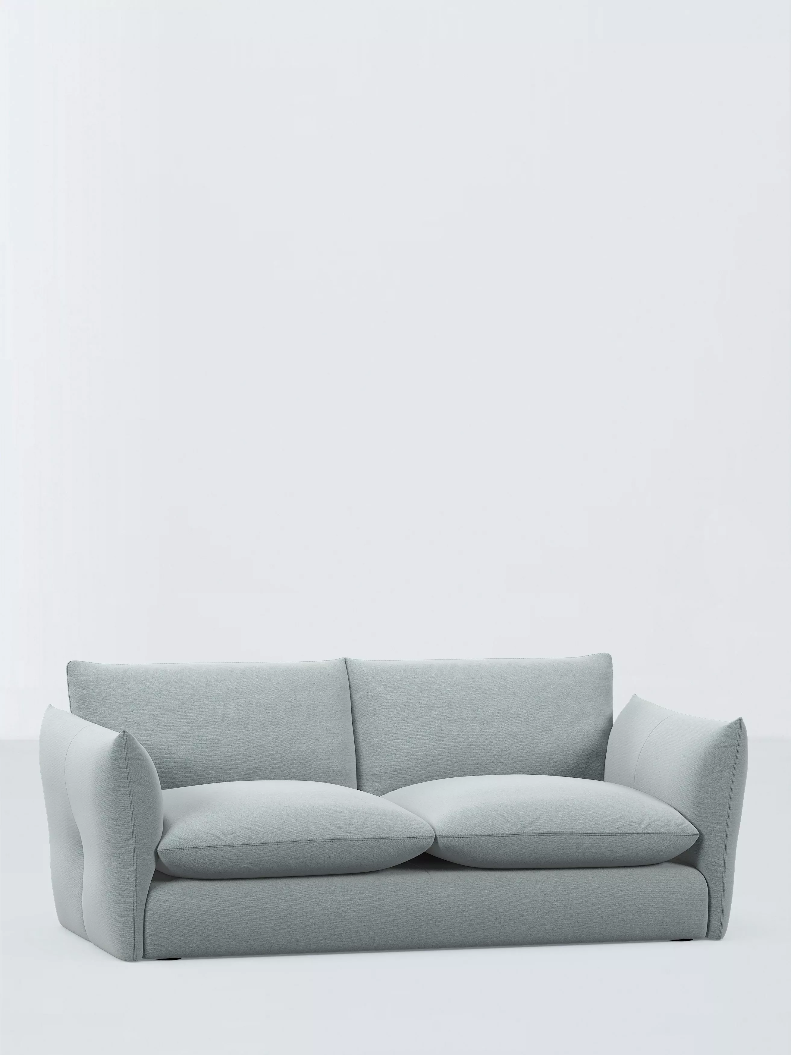 John Lewis Dimple Medium 3 Seater Sofa, Easy Clean Cotton Linen Blend Soft Blue