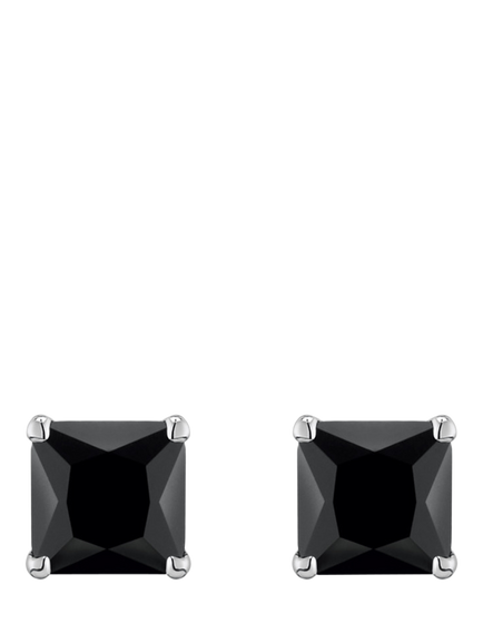 THOMAS SABO Heritage Square Stud Earrings, Silver/Black - view 2, Silver/Black