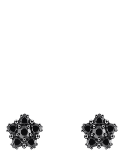 THOMAS SABO Floral Stud Earrings, Silver/Black - view 2, Silver/Black