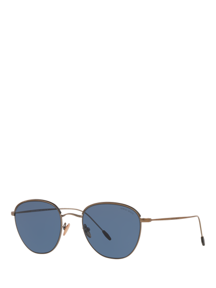 Giorgio Armani AR6048 Men's Oval Sunglasses, Matte Bronze/Blue, Matte Bronze/Blue