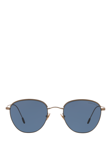 Giorgio Armani AR6048 Men's Oval Sunglasses, Matte Bronze/Blue - view 2, Matte Bronze/Blue