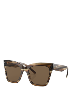 Giorgio Armani AR8175 Women's Cat's Eye Sunglasses, Striped Brown/Brown, Striped Brown/Brown