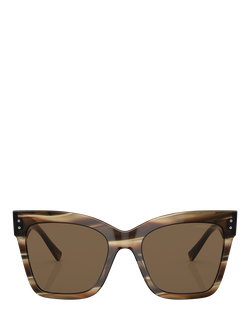 Giorgio Armani AR8175 Women's Cat's Eye Sunglasses, Striped Brown/Brown - view 2, Striped Brown/Brown