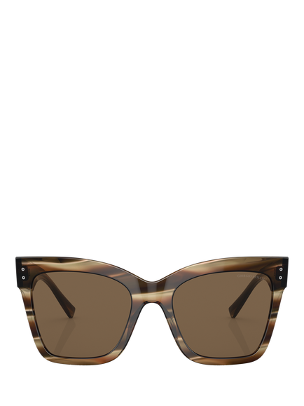 Giorgio Armani AR8175 Women's Cat's Eye Sunglasses, Striped Brown/Brown - view 2, Striped Brown/Brown