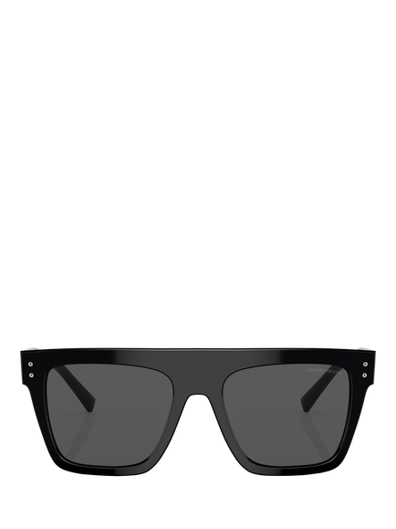 Giorgio Armani AR8177 Unisex Angular Square Sunglasses, Black/Grey - view 2, Black/Grey