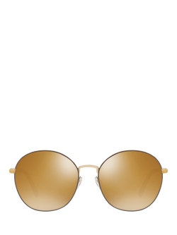 Burberry BE3094 Women's Polarised Round Sunglasses, Light Gold/Mirror Brown - view 2, Light Gold/Mirror Brown