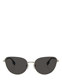 Burberry BE3144 Women's Cat's Eye Sunglasses, Light Gold/Black - view 2, Light Gold/Black