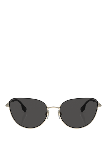Burberry BE3144 Women's Cat's Eye Sunglasses, Light Gold/Black - view 2, Light Gold/Black