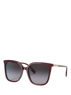 Burberry BE4347 Women's Square Sunglasses, Bordeaux/Grey Gradient, Bordeaux/Grey Gradient