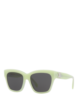 Celine CL000403 Women's D-Frame Sunglasses, Pale Green/Grey, Pale Green/Grey