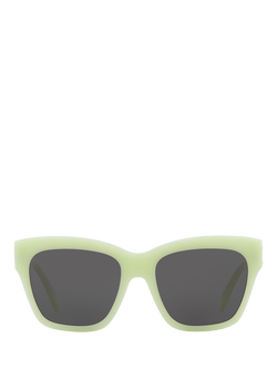 Celine CL000403 Women's D-Frame Sunglasses, Pale Green/Grey - view 2, Pale Green/Grey