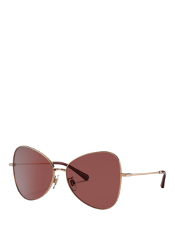 Dolce & Gabbana DG2274 Women's Butterfly Sunglasses, Pink Gold/Red, Pink Gold/Red