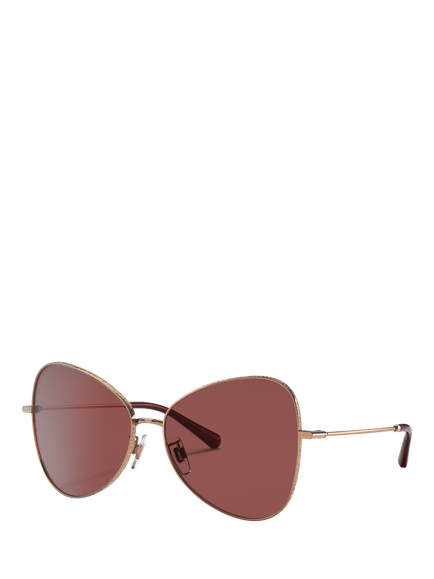 Dolce & Gabbana DG2274 Women's Butterfly Sunglasses, Pink Gold/Red, Pink Gold/Red