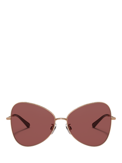 Dolce & Gabbana DG2274 Women's Butterfly Sunglasses, Pink Gold/Red - view 2, Pink Gold/Red