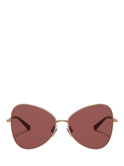 Dolce & Gabbana DG2274 Women's Butterfly Sunglasses, Pink Gold/Red - view 2, Pink Gold/Red