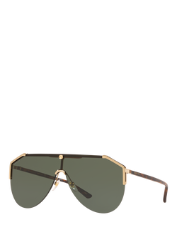 Gucci GC001335 Men's Aviator Sunglasses, Gold/Grey, Gold/Grey