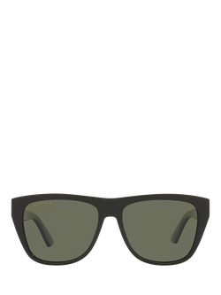 Gucci GC001617 Unisex Rectangular Sunglasses, Black/Green - view 2, Black/Green