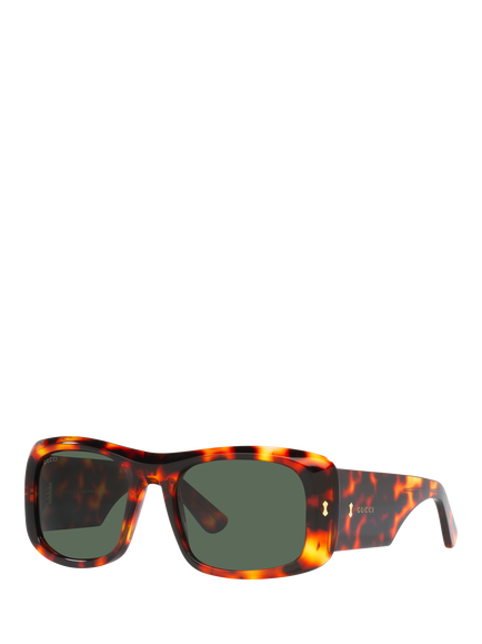 Gucci GC001833 Men's Rectangular Sunglasses, Havana/Green