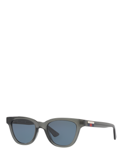 Gucci GC001845 Men's D-Frame Sunglasses, Grey/Blue, Grey/Blue
