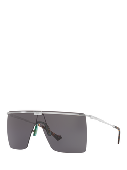 Gucci GC001847 Men's Square Sunglasses, Silver/Grey, Silver/Grey