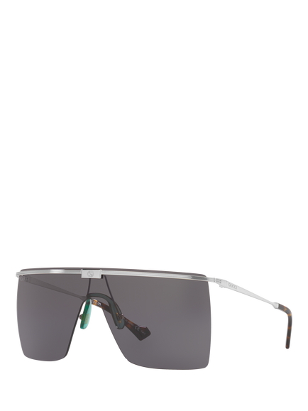 Gucci GC001847 Men's Square Sunglasses, Silver/Grey, Silver/Grey