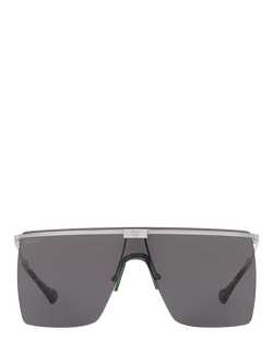 Gucci GC001847 Men's Square Sunglasses, Silver/Grey - view 2, Silver/Grey