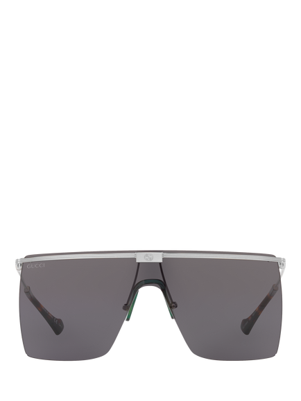 Gucci GC001847 Men's Square Sunglasses, Silver/Grey - view 2, Silver/Grey
