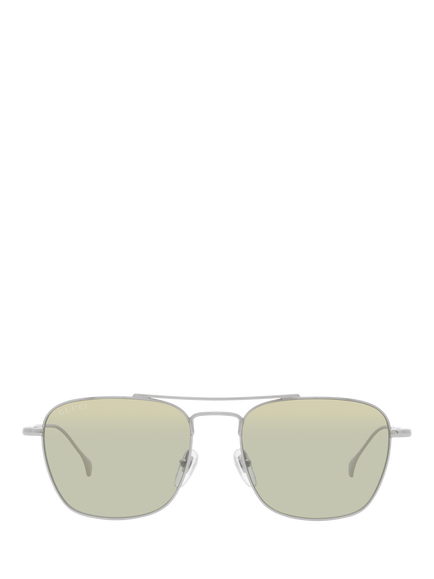 Gucci GC001947 Men's Square Sunglasses, Silver/Pale Green - view 2, Silver/Pale Green