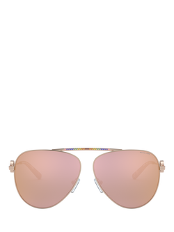 Michael Kors MK1066B Women's D-Frame Sunglasses, Rose Gold - view 2, Rose Gold