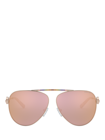 Michael Kors MK1066B Women's D-Frame Sunglasses, Rose Gold - view 2, Rose Gold