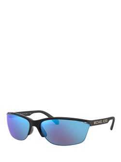 Michael Kors MK2110 Women's Rectangular Sunglasses, Black, Black