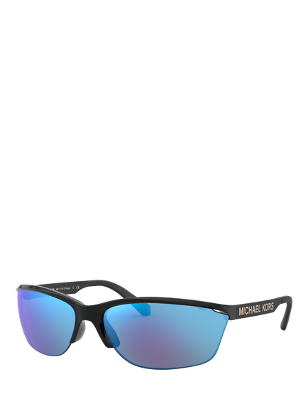 Michael Kors MK2110 Women's Rectangular Sunglasses, Black, Black