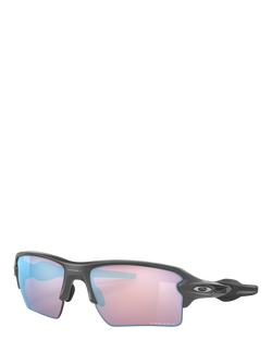 Oakley OO9188 Unisex Rectangular Sunglasses, Steel, Steel